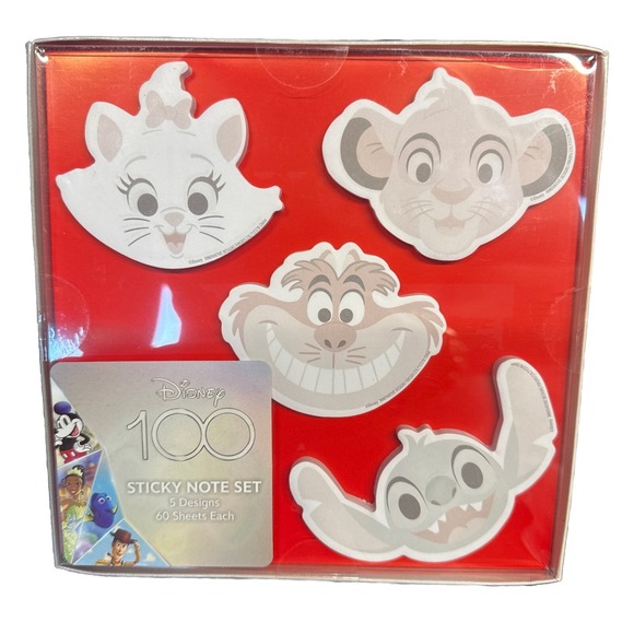 Disney Other - Disney Die-Cut Sticky Note Set 3" x 3" 5 Pads (60 Sheets Each), New